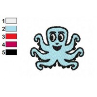 Cartoon Octopus Embroidery Design 04